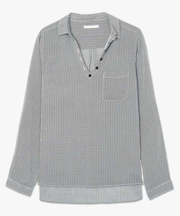 Blouse femme fluide à motifs et col v à boutons vue4 - GEMO(FEMME PAP) - GEMO