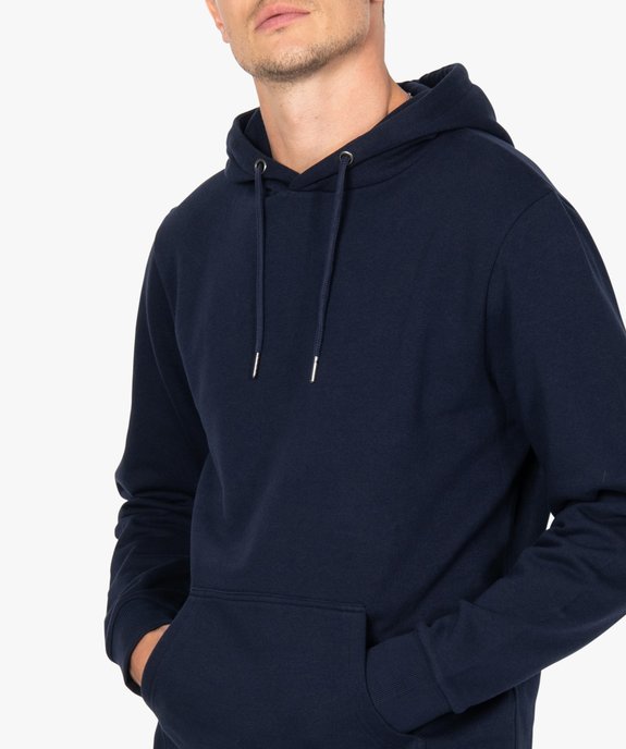 Sweat homme à capuche uni et molletonné vue2 - GEMO 4G HOMME - GEMO
