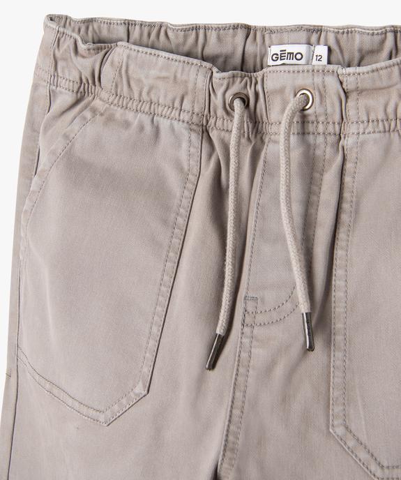 Pantalon en toile avec ceinture élastique garçon vue2 - GEMO 4G GARCON - GEMO
