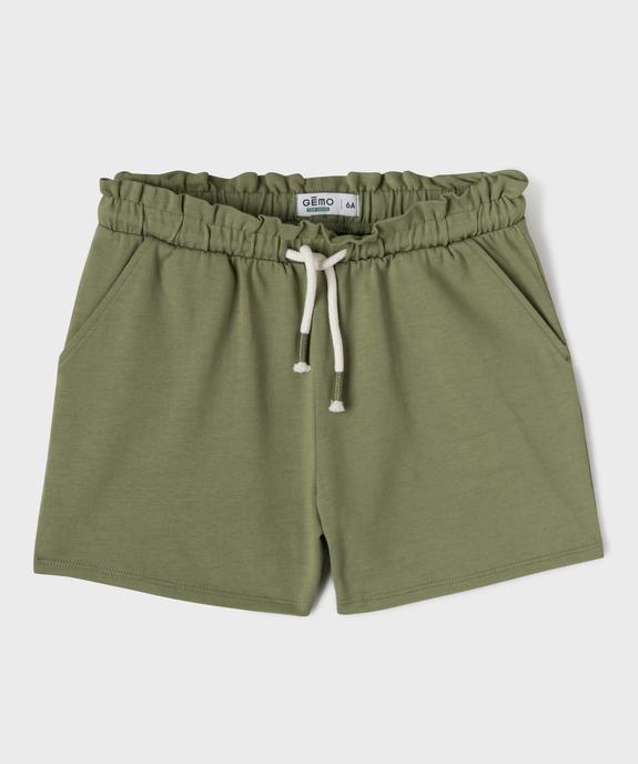 Short en jersey de coton à taille élastique ajustable fille vue1 - GEMO (ENFANT) - GEMO
