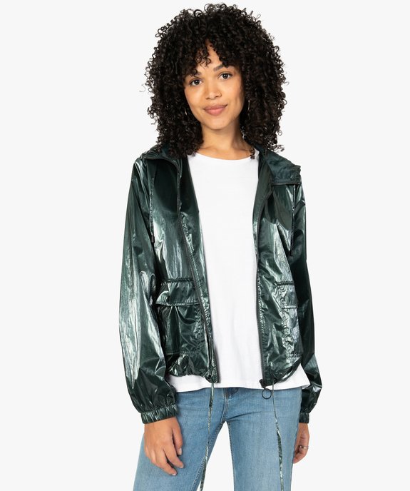 Veste femme zippée à capuche effet métallisé vue5 - GEMO(FEMME PAP) - GEMO