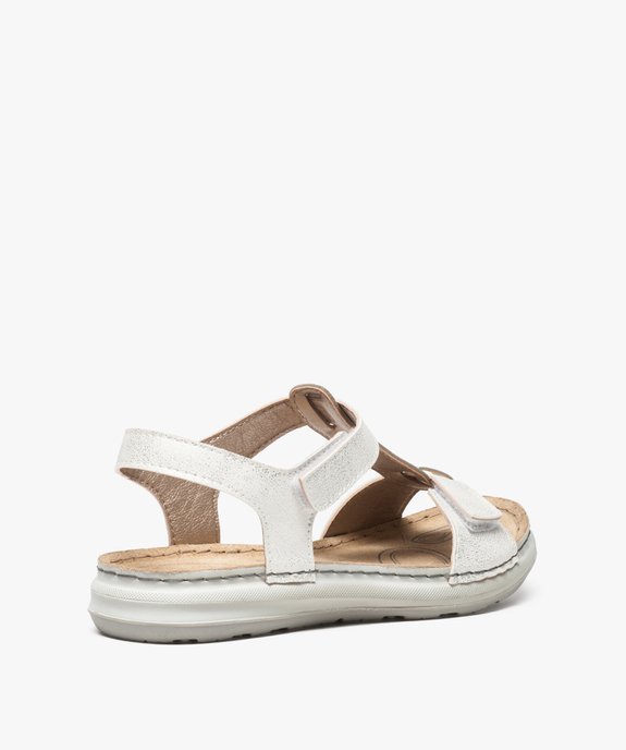 Sandales femme confort brillantes à scratch vue4 - GEMO (CONFORT) - GEMO