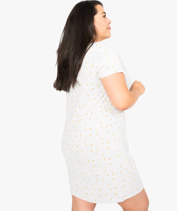 Chemise de nuit à manches courtes avec motifs femme grande taille vue3 - GEMO 4G FEMME - GEMO