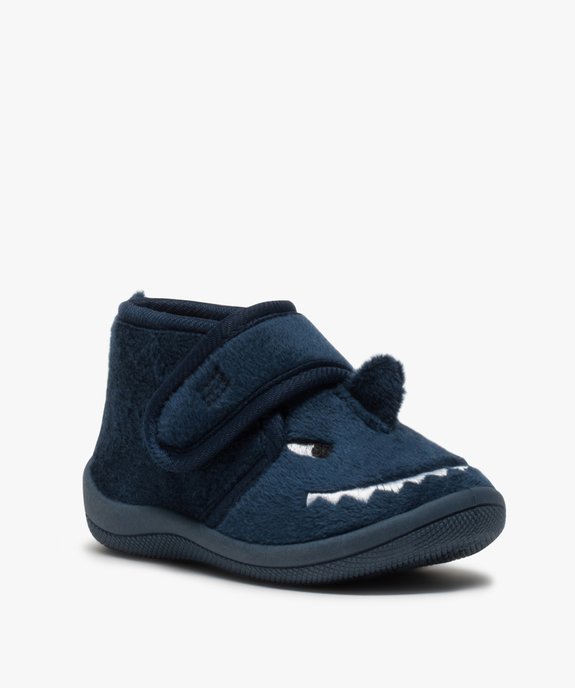 Chaussons bébé garçon montants dinosaure vue2 - GEMO 4G BEBE - GEMO