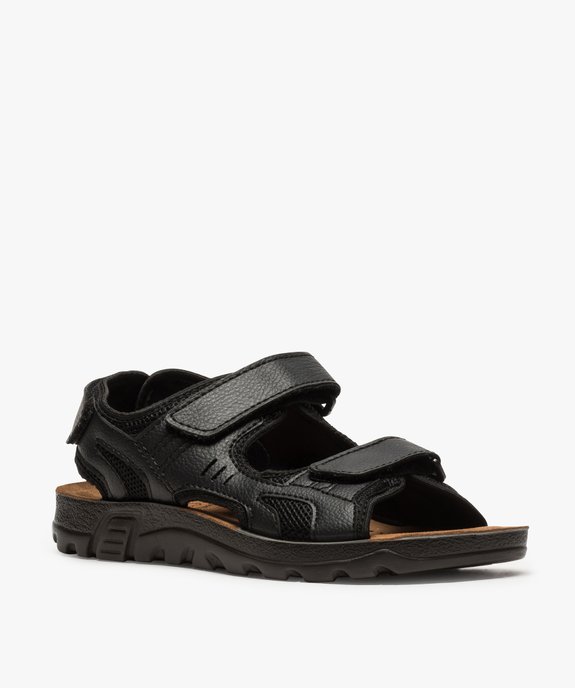 Sandales homme fermeture trois brides à scratch vue2 - GEMO (CASUAL) - GEMO