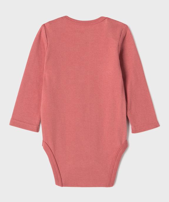 Bodies manches longues motifs lapins bébé fille (lot de 3) vue5 - GEMO 4G BEBE - GEMO