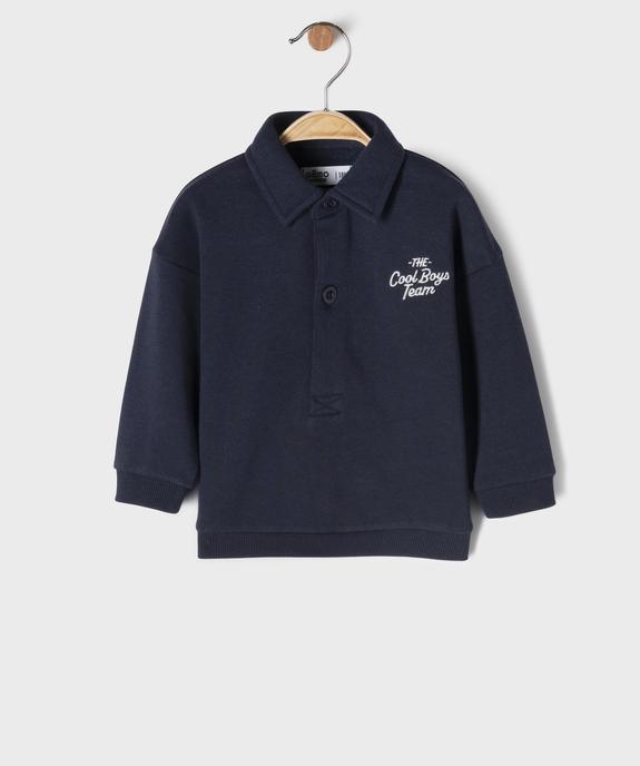 Sweat à col chemise bébé garçon vue1 - GEMO 4G BEBE - GEMO