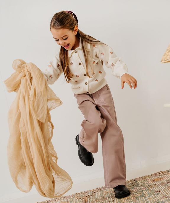 Gilet à grand col avec motifs brodés fille vue5 - GEMO (ENFANT) - GEMO