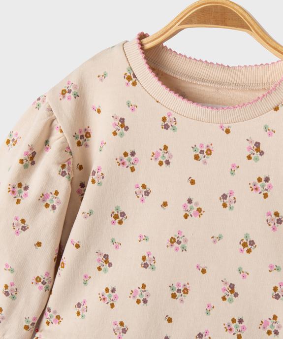 Sweat imprimé à volants bébé fille vue2 - GEMO 4G BEBE - GEMO