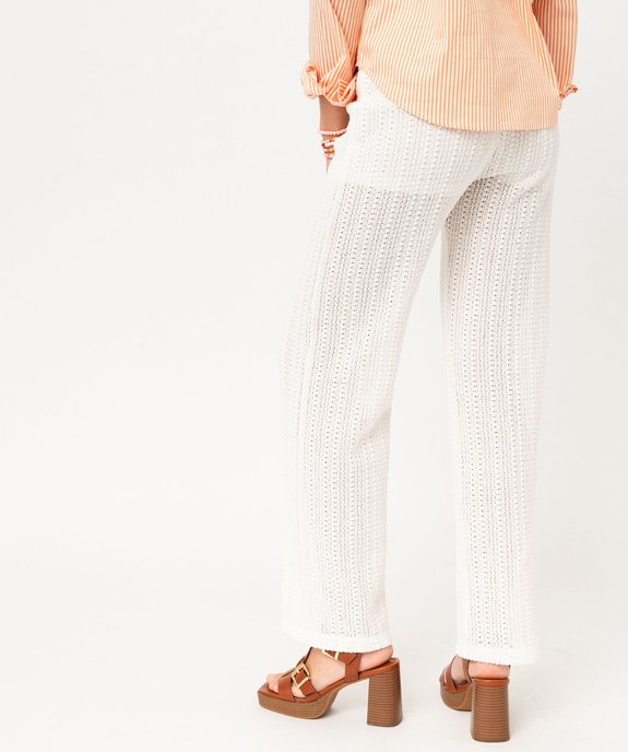 Pantalon large en maille ajourée femme vue4 - GEMO(FEMME PAP) - GEMO