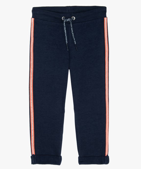 Pantalon bébé fille en coton bio avec taille en bord-côte vue1 - GEMO 4G BEBE - GEMO