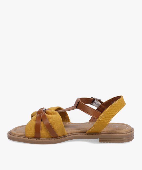 Sandales fille à brides en toile et matière lisse vue3 - GEMO (ENFANT) - GEMO