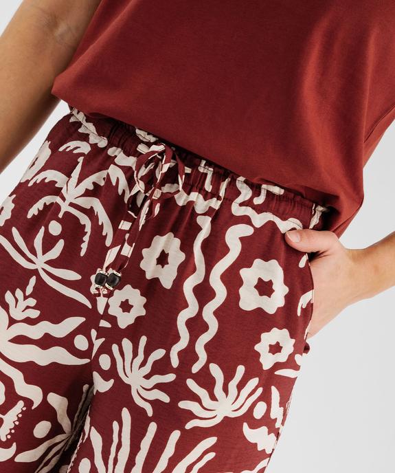 Pantalon large et fluide imprimé femme vue2 - GEMO 4G FEMME - GEMO