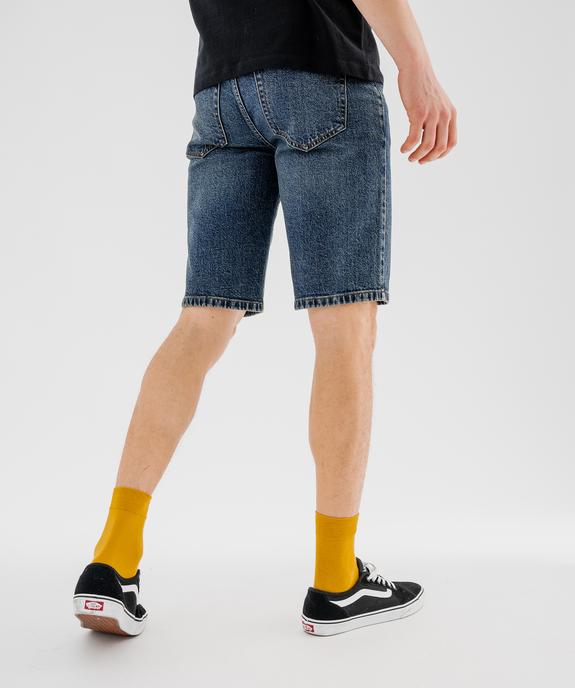 Bermuda en jean extensible coupe straight homme  vue2 - GEMO 4G HOMME - GEMO