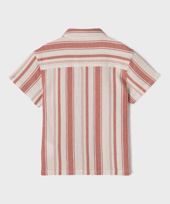 Chemise manches courtes à rayures garçon vue4 - GEMO 4G GARCON - GEMO