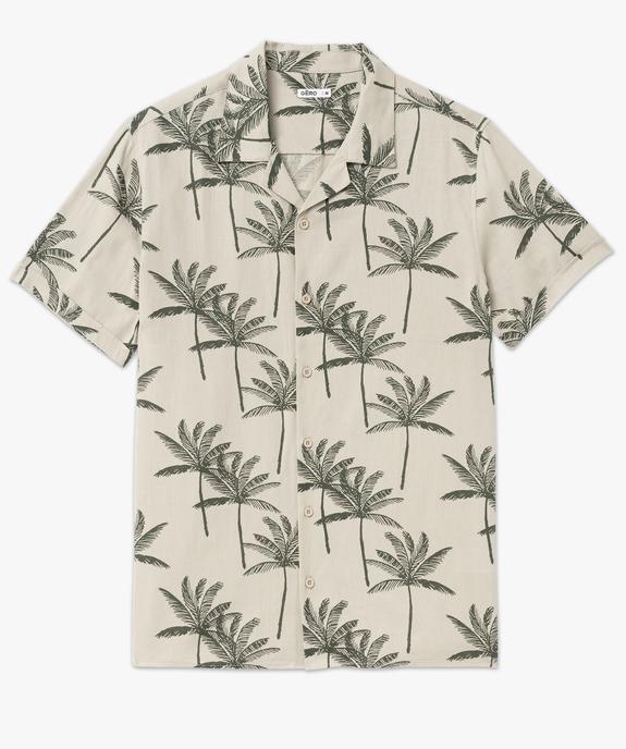 Chemise à manches courtes en coton léger et col cubain homme vue4 - GEMO (HOMME) - GEMO