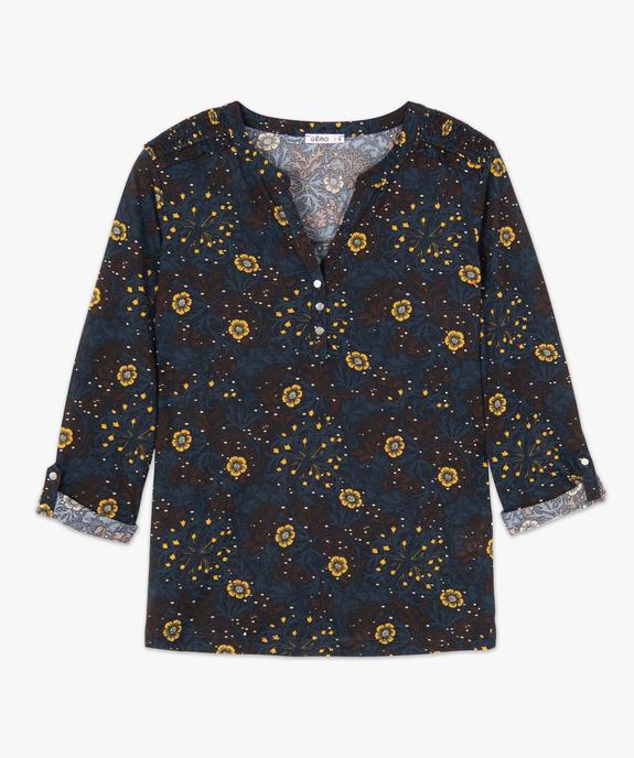 Tee-shirt femme avec manches ¾ avec smocks sur les épaules vue4 - GEMO 4G FEMME - GEMO
