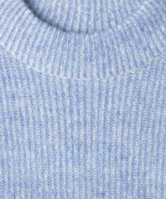 Pull loose en maille côtelée bicolore col cheminée fille vue3 - GEMO (JUNIOR) - GEMO