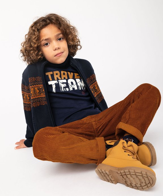 Gilet zippé avec doublure sherpa garçon vue6 - GEMO (ENFANT) - GEMO