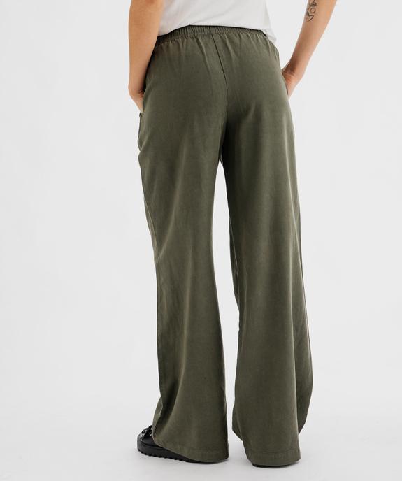 Pantalon large en maille fluide avec ceinture élastique femme vue3 - GEMO 4G FEMME - GEMO