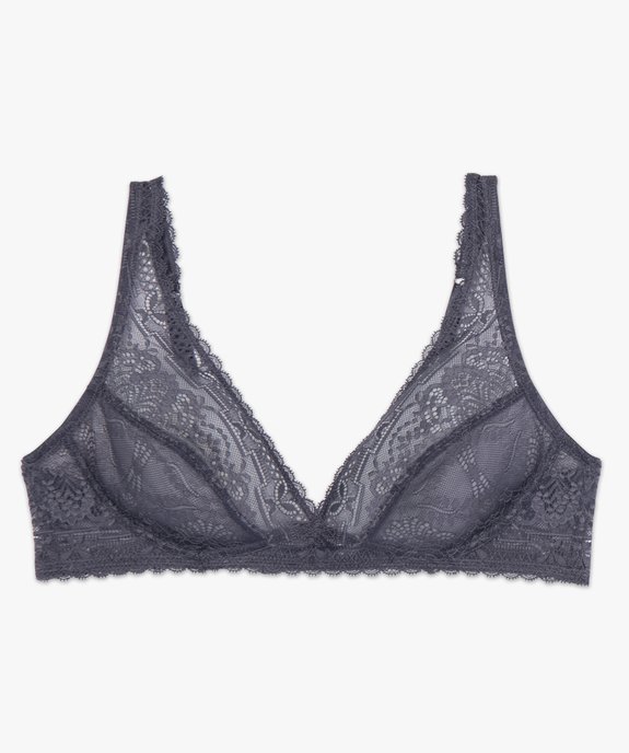 Soutien-gorge triangle sans armatures en dentelle vue4 - GEMO(HOMWR FEM) - GEMO