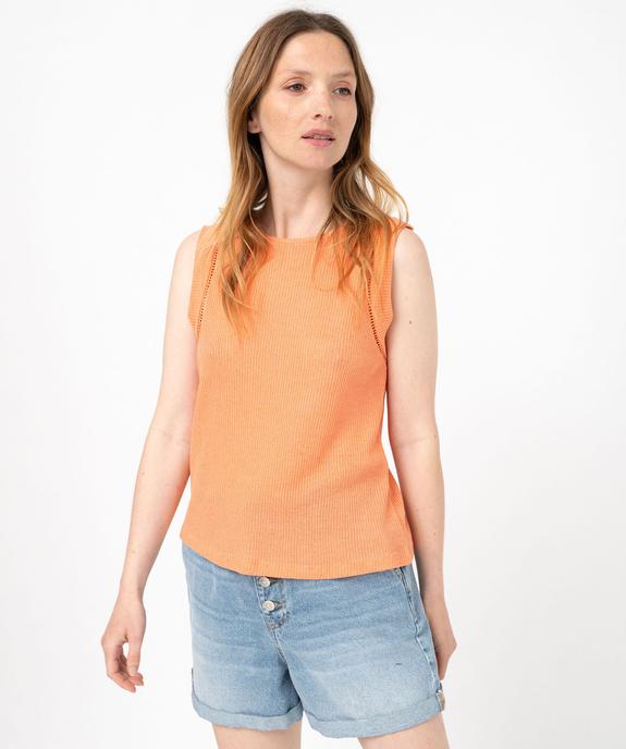 Débardeur en maille côtelée femme vue2 - GEMO(FEMME PAP) - GEMO