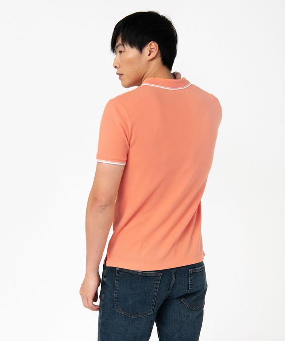 Polo à manches courtes et finitions fantaisie homme vue3 - GEMO 4G HOMME - GEMO