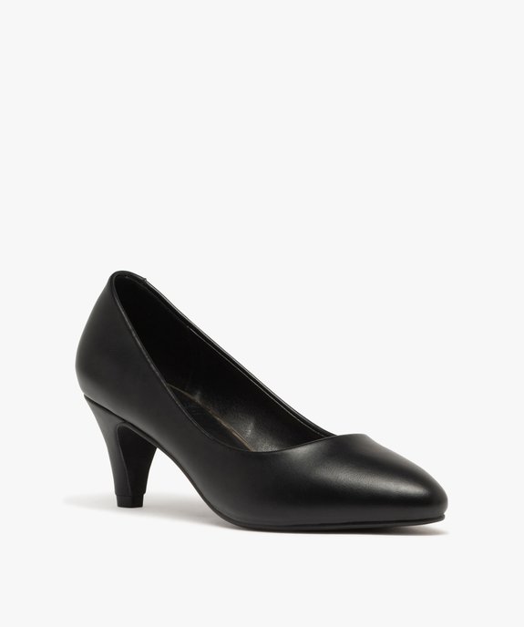 Escarpins femme unis à petit talon et bout amande vue2 - VALENTINA BALDA - GEMO