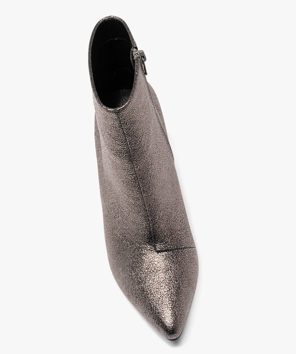 Boots femme à talon en matière métallisée vue6 - GEMO(URBAIN) - GEMO