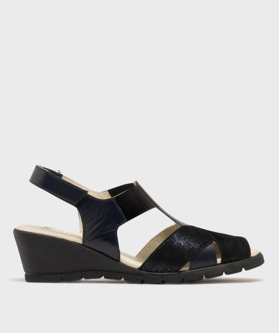 Sandales confort dessus cuir fermeture scratch femme vue1 - G'FLEX - GEMO