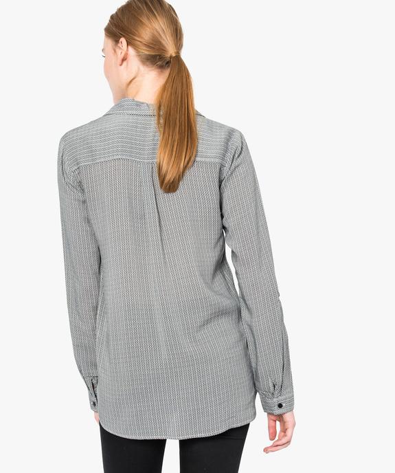 Blouse femme fluide à motifs et col v à boutons vue3 - GEMO(FEMME PAP) - GEMO