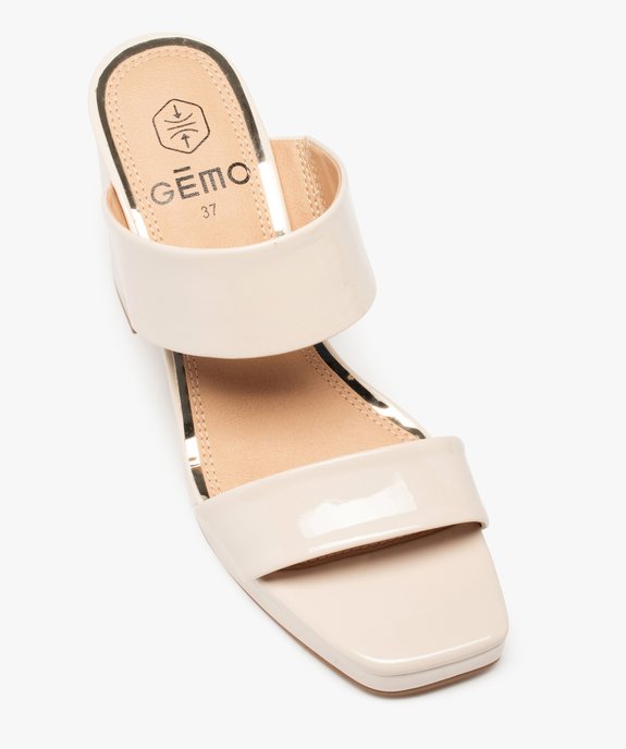 Mules femme à talon vernies à semelle plateforme vue5 - GEMO(URBAIN) - GEMO