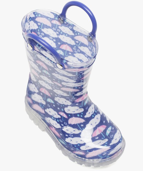Bottes de pluie fille à anses et semelle lumineuse vue6 - GEMO(BEBE DEBT) - GEMO