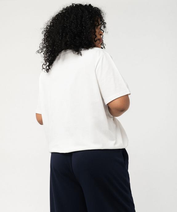 Tee-shirt manches courtes coupe large à strass femme grande taille vue3 - GEMO (G TAILLE) - GEMO