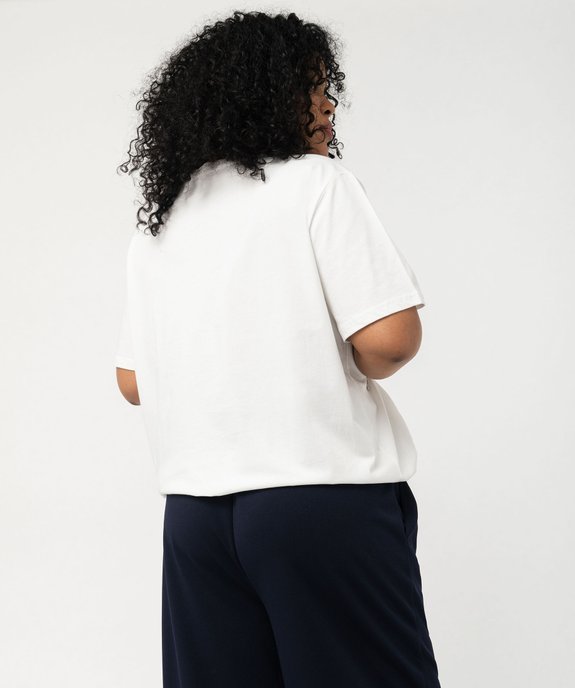 Tee-shirt manches courtes coupe large à strass femme grande taille vue3 - GEMO (G TAILLE) - GEMO