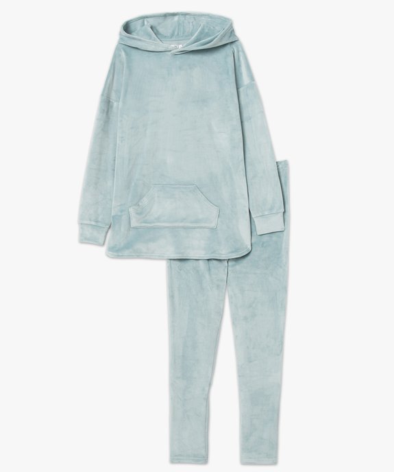 Pyjama femme en velours avec sweat à capuche vue4 - GEMO(HOMWR FEM) - GEMO