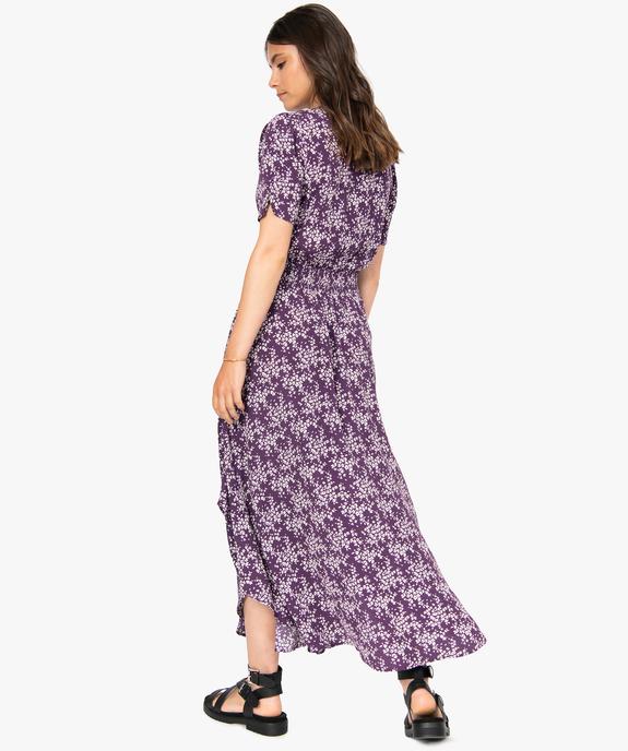 Robe femme longue à manches courtes vue3 - GEMO(FEMME PAP) - GEMO