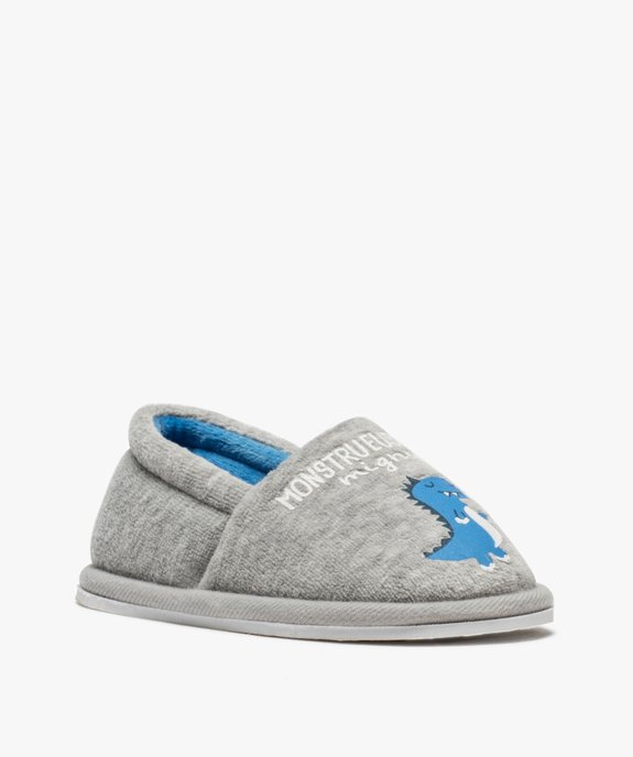 Chaussons garçon en velours ras imprimés dinosaure vue2 - GEMO 4G GARCON - GEMO