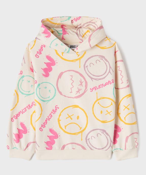 Sweat à capuche avec motifs graffitis fille - Smiley vue1 - SMILEY WORLD - GEMO