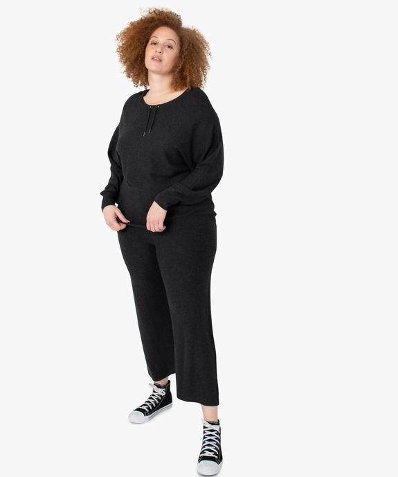 Pantalon femme grande taille en maille souple avec large ceinture vue5 - GEMO (G TAILLE) - GEMO