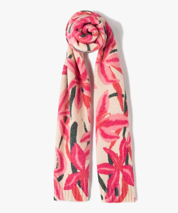 Echarpe femme en maille imprimée fleurs vue1 - GEMO (ACCESS) - GEMO