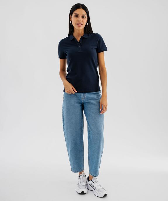 Polo à manches courtes en coton piqué femme  vue4 - GEMO 4G FEMME - GEMO