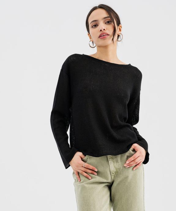 Pull léger en maille ajourée femme vue2 - GEMO(FEMME PAP) - GEMO
