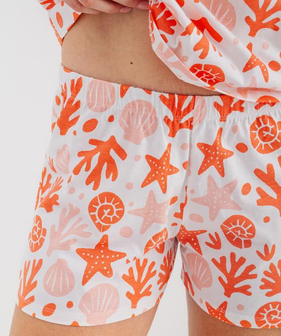 Ensemble pyjashort en coton à motifs marins femme vue4 - GEMO 4G FEMME - GEMO