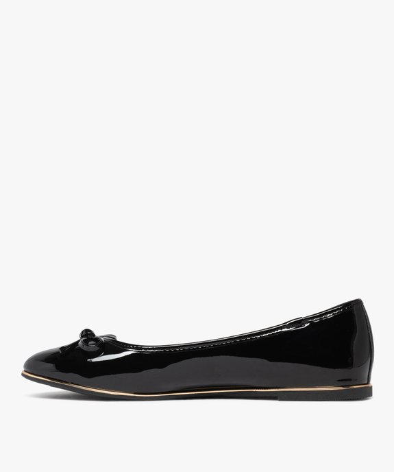 Ballerines femme vernies à liseré doré et noeud fantaisie vue4 - GEMO(URBAIN) - GEMO