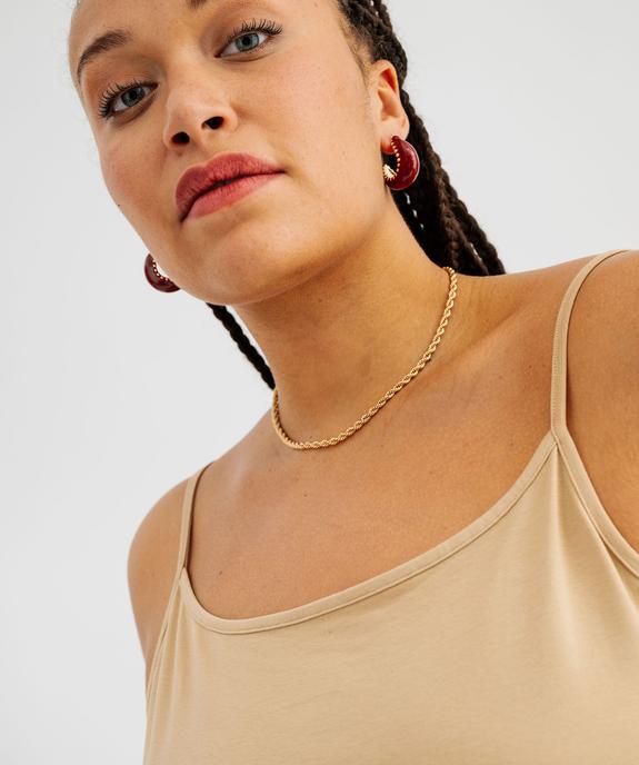 Débardeur à fines bretelles en coton stretch femme grande taille vue2 - GEMO 4G GT - GEMO