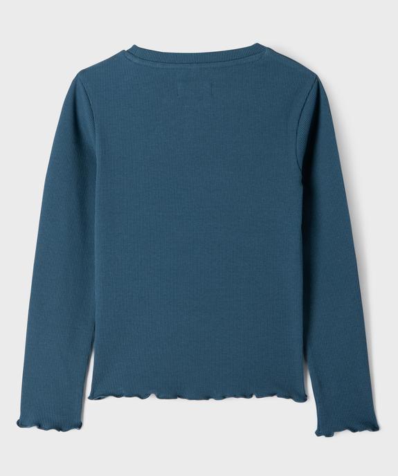 Tee-shirt manches longues en maille côtelée fille vue4 - GEMO 4G FILLE - GEMO