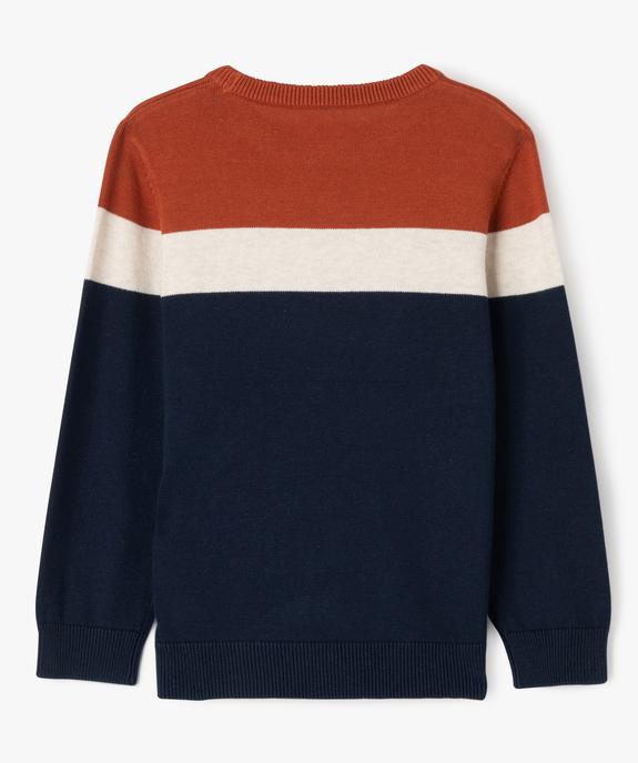 Pull rayé en coton garçon vue3 - GEMO (ENFANT) - GEMO