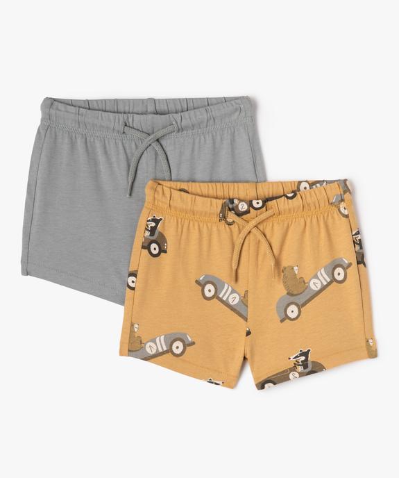 Short en maille à taille élastiquée bébé garçon (lot de 2) vue1 - GEMO(BEBE DEBT) - GEMO