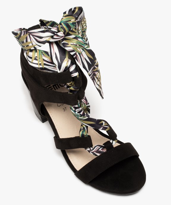 Sandales femme à talon carré et laçage foulard vue5 - GEMO(URBAIN) - GEMO
